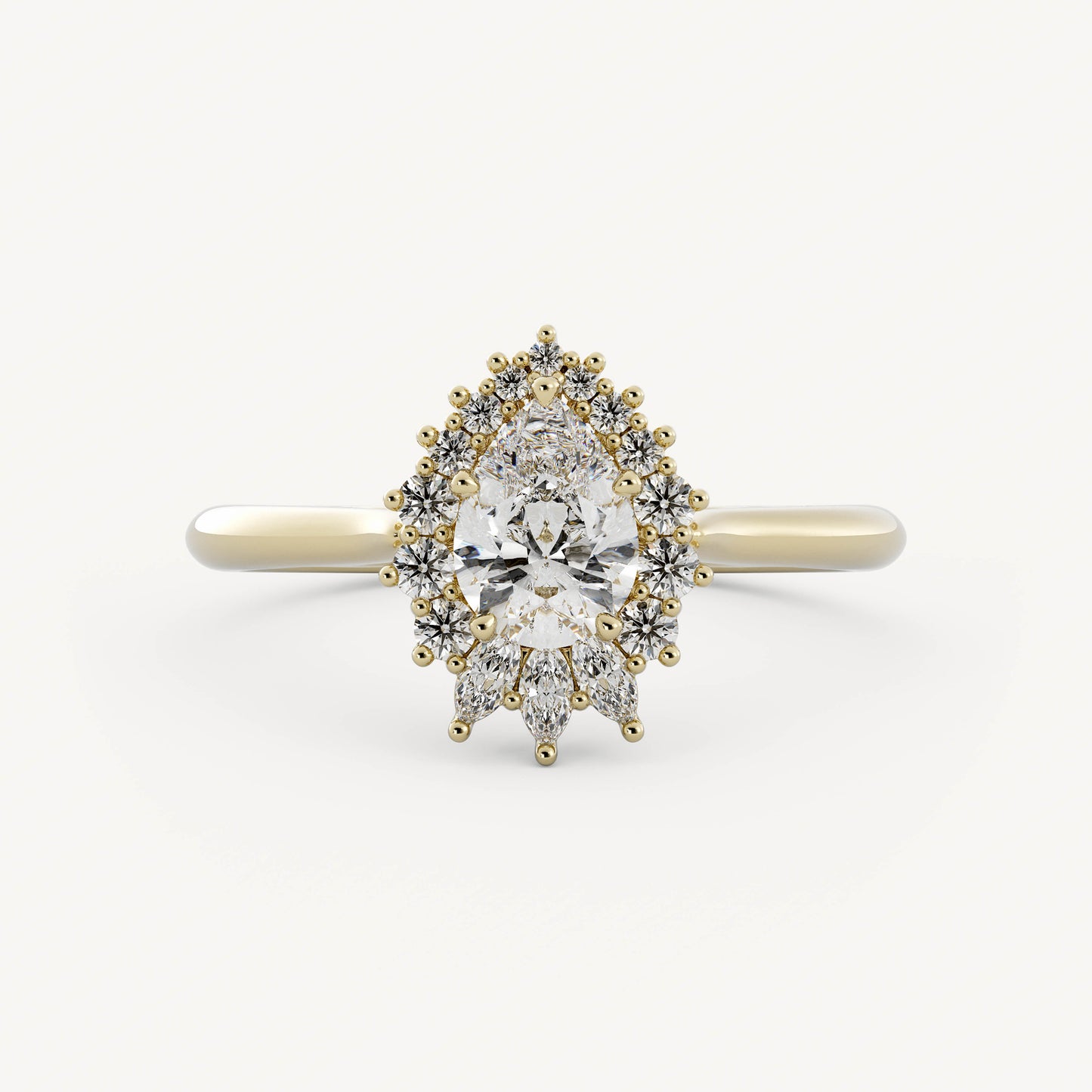 Windsor - 14K Yellow Gold - Pear - Lab Diamond