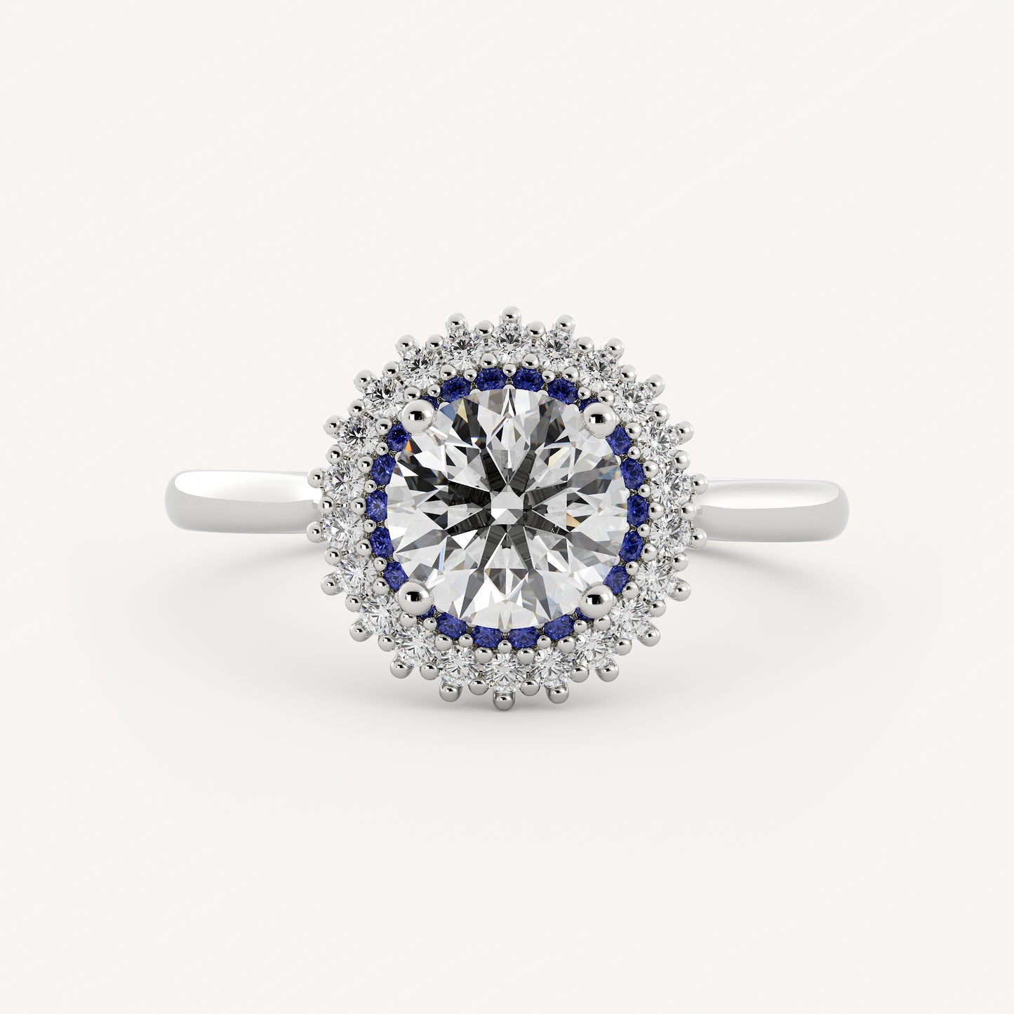 Willa - 14K White Gold - Round - Natural Diamond