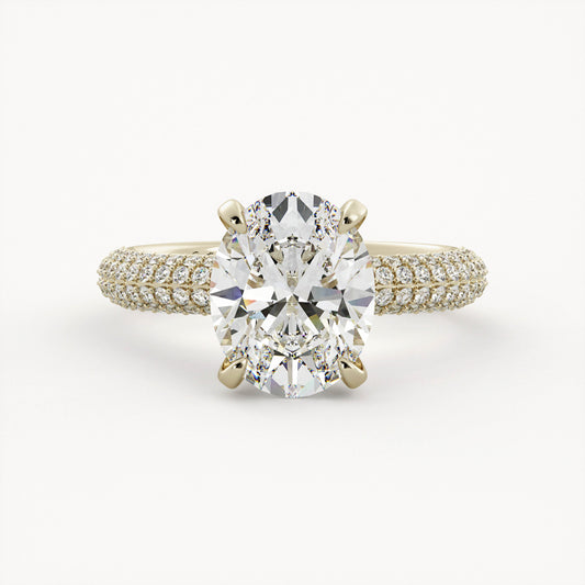 Allie - 14K Yellow Gold - Natural Diamond - Oval