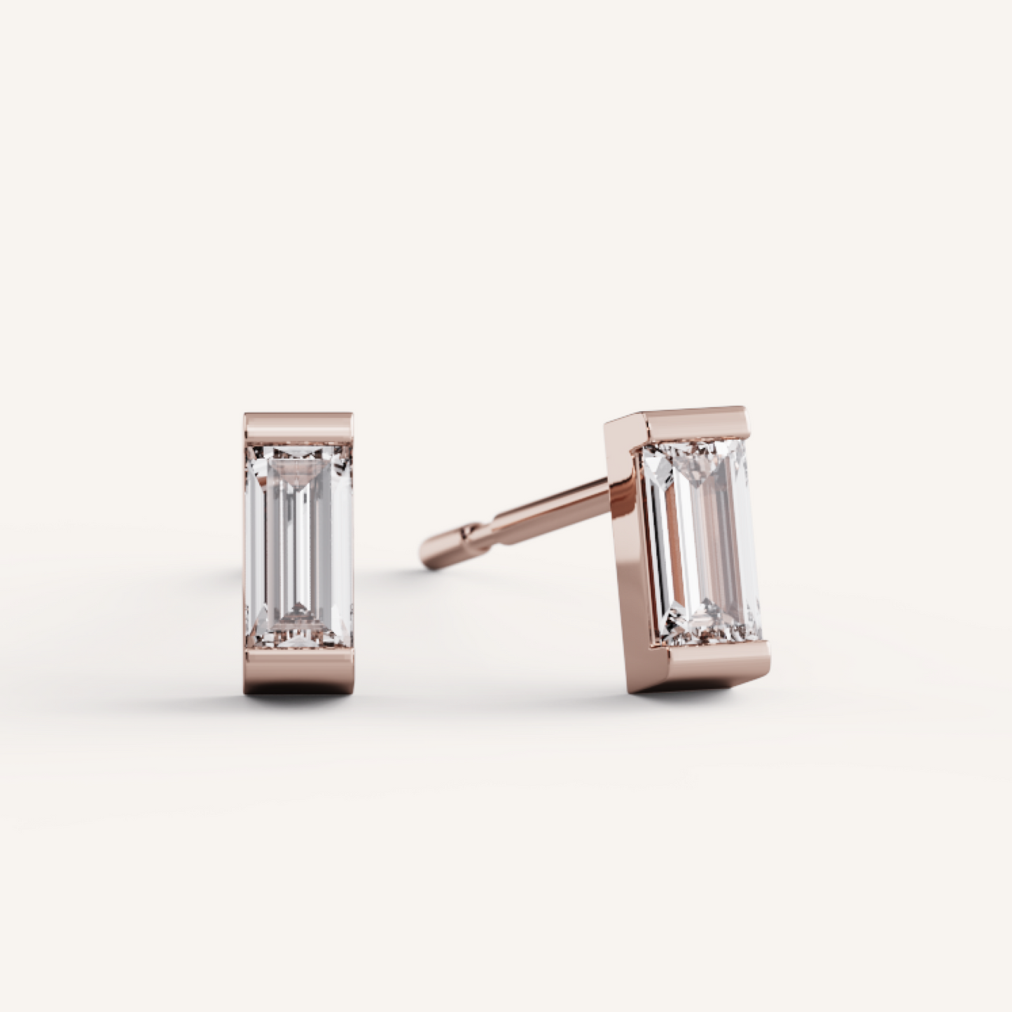 Ann Studs - 14K Rose Gold - Lab Diamond