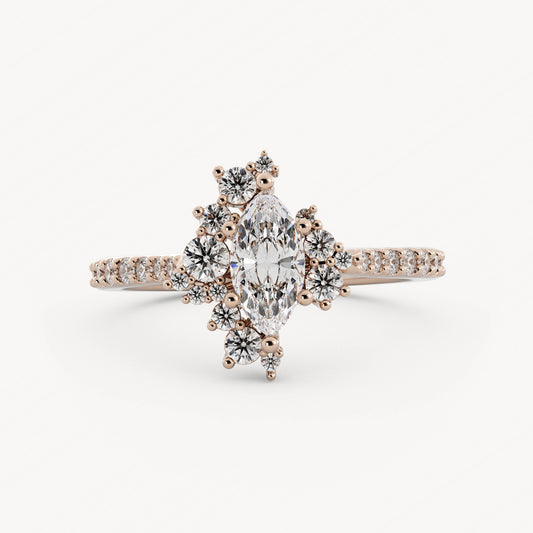 Avery - 14K Rose Gold - Marquise - Lab Diamond