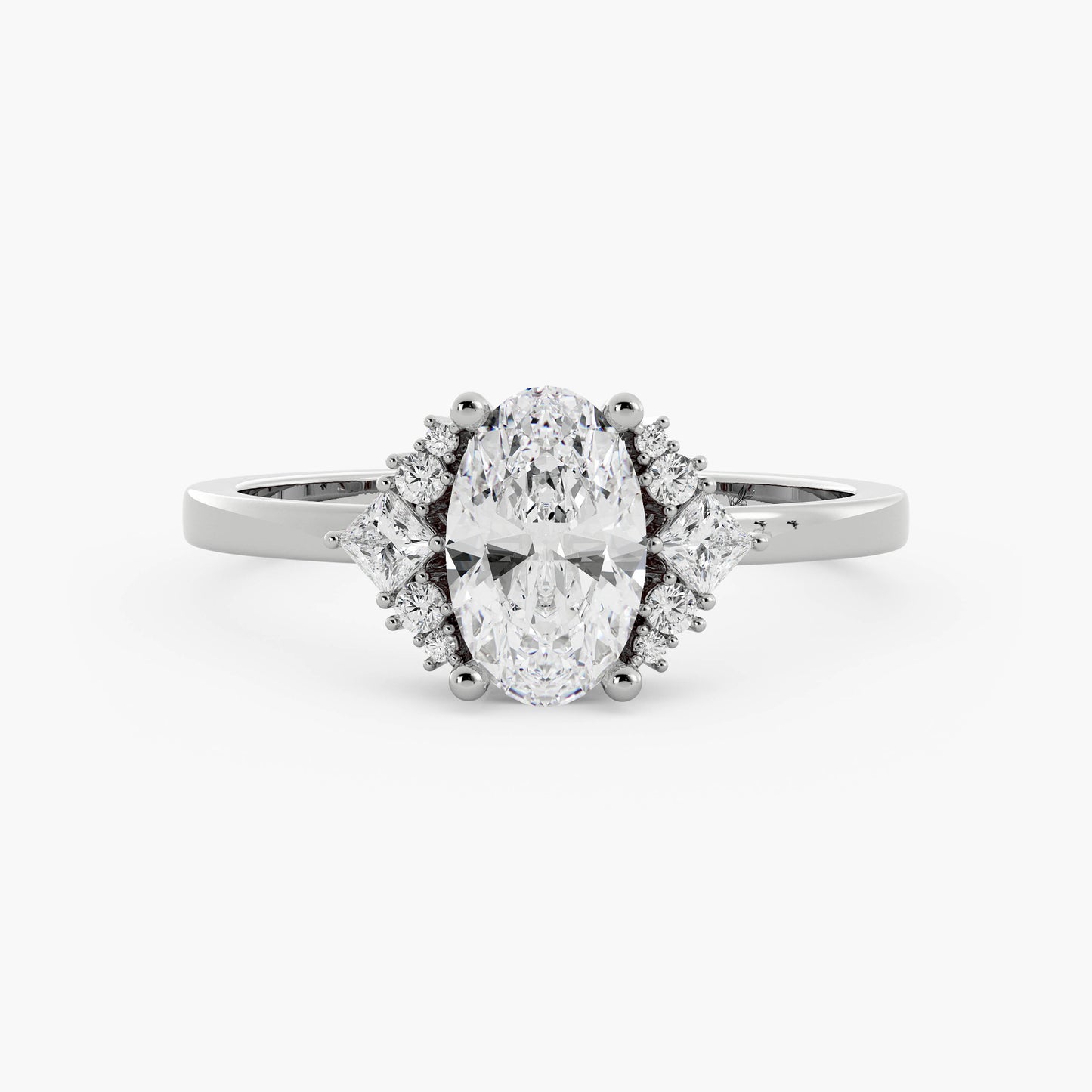 Baylor - 14K White Gold - Oval - Lab Diamond