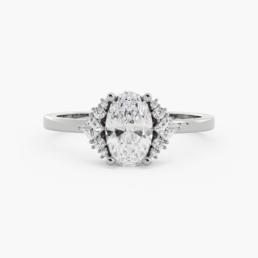 Baylor - 14K White Gold - Oval - Natural Diamond