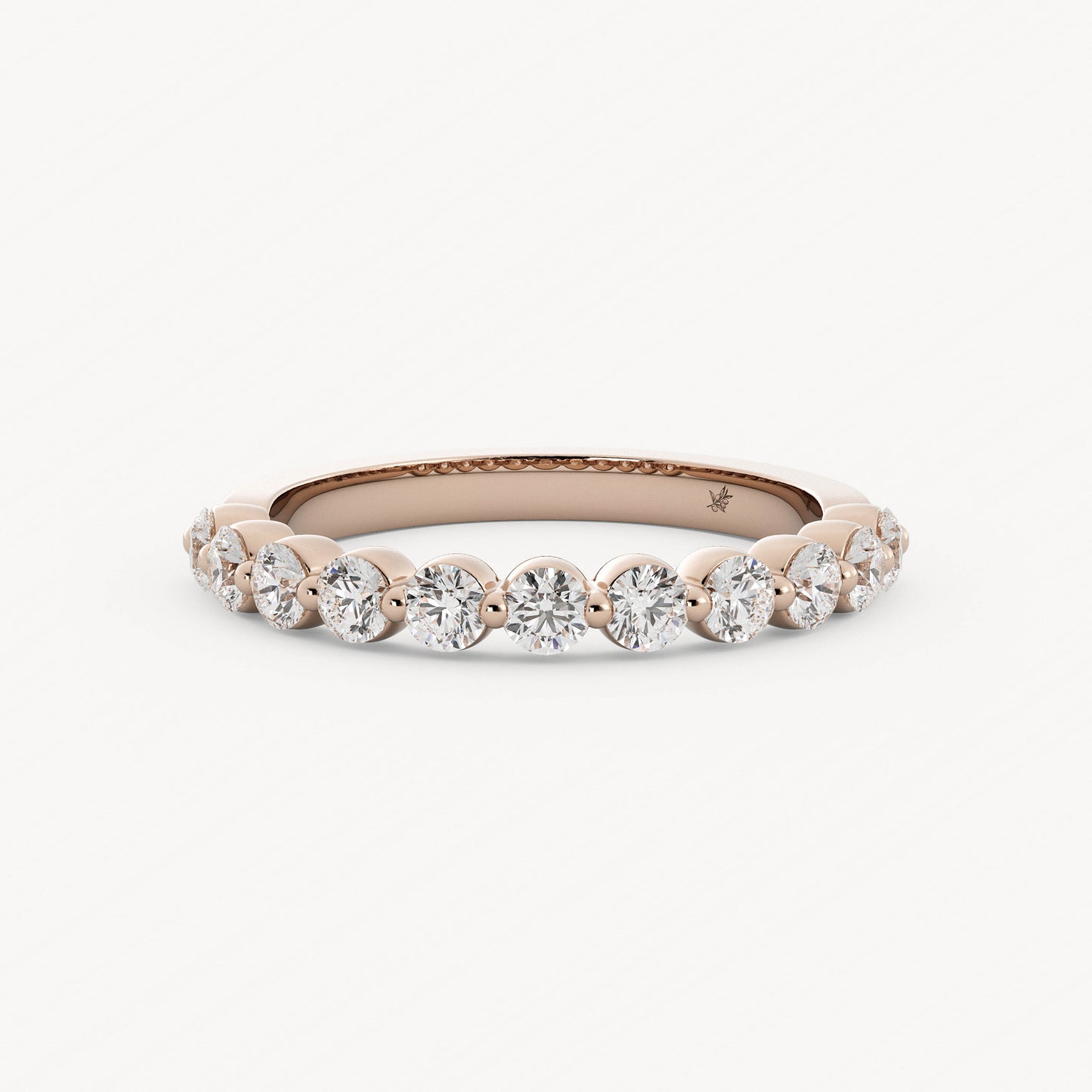 Dotty Half - 14K Rose Gold - Natural Diamond - 2.5mm