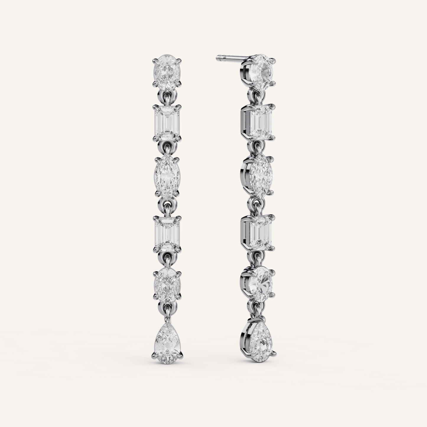 Zuri Drop Earrings - 14K White Gold - Lab Diamond - 2.00 CTW