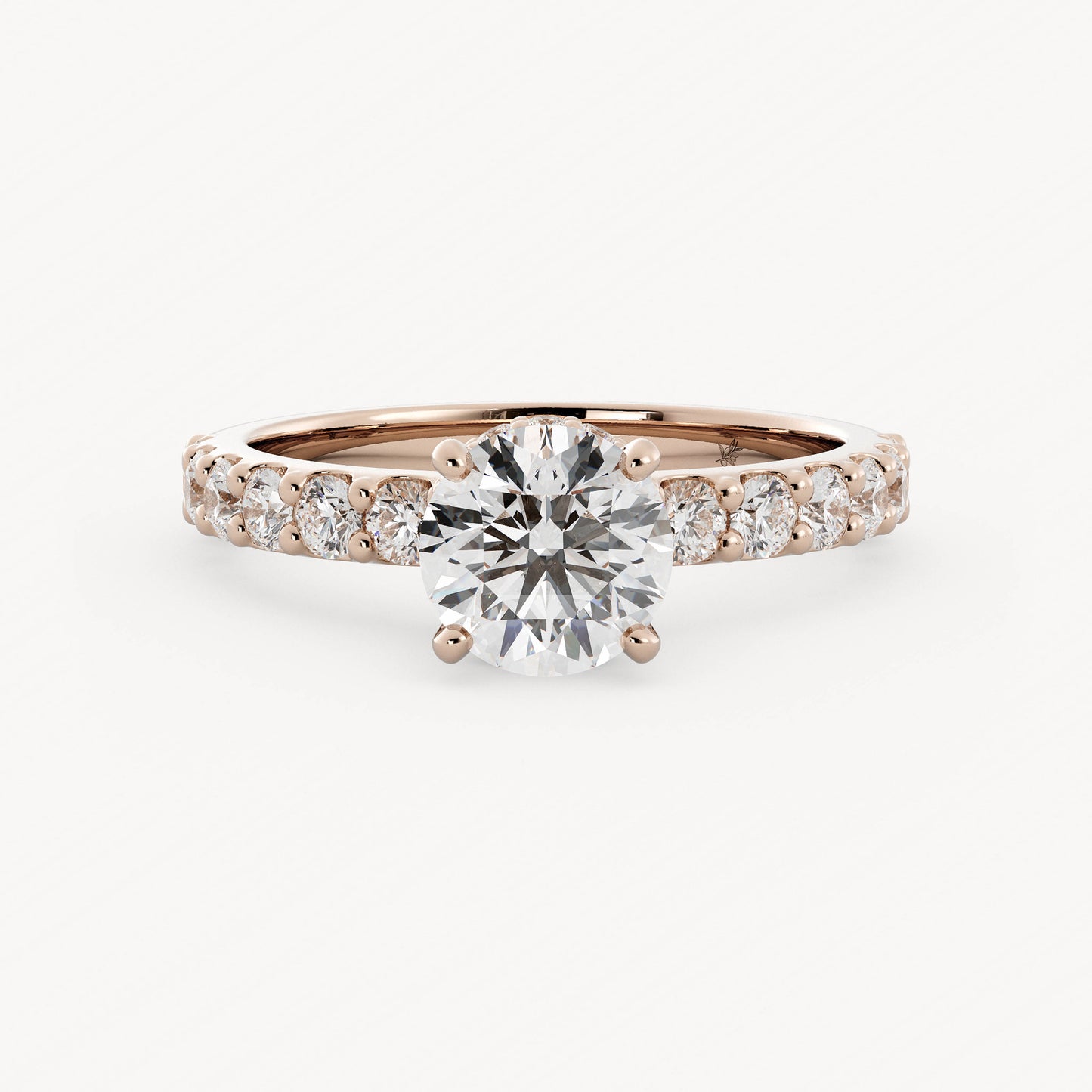 Anna - 14K Rose Gold - Round - Natural Diamond