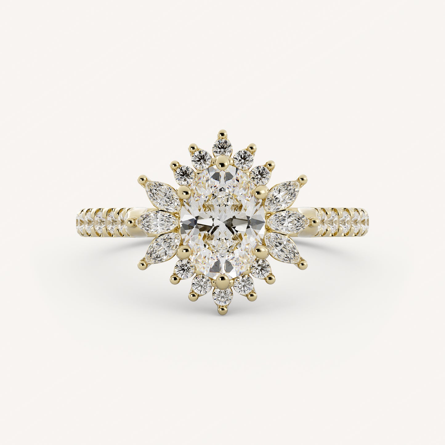 Bailey - 14K Yellow Gold - Oval - Lab Diamond