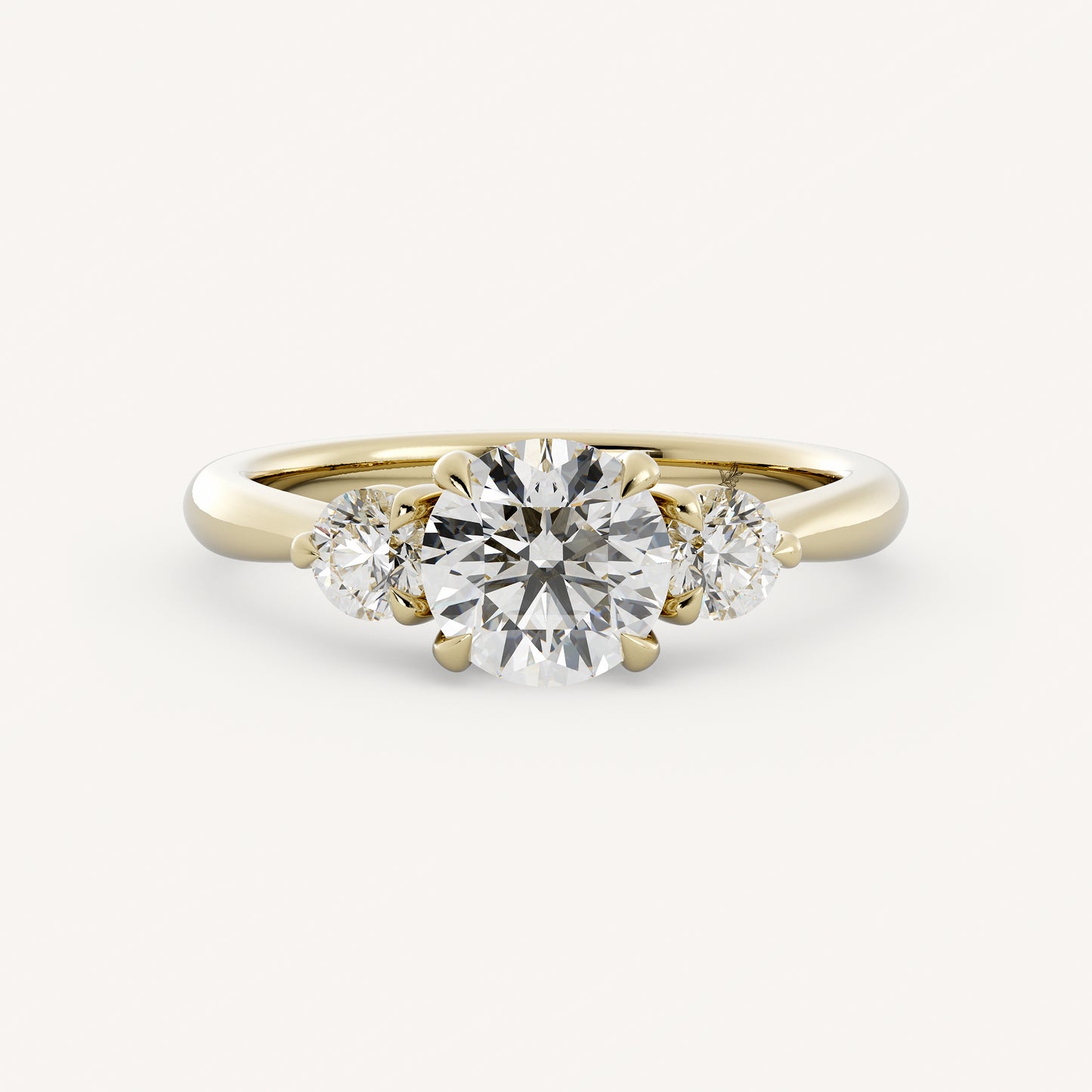 Abby - 14K Yellow Gold - Round - Natural Diamond