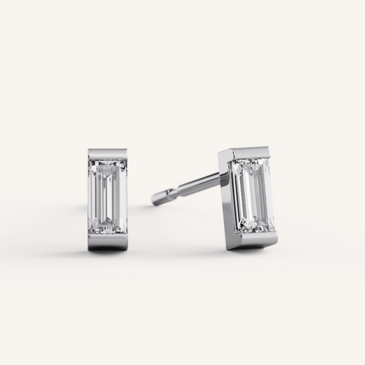 Ann Studs - 14K White Gold - Moissanite