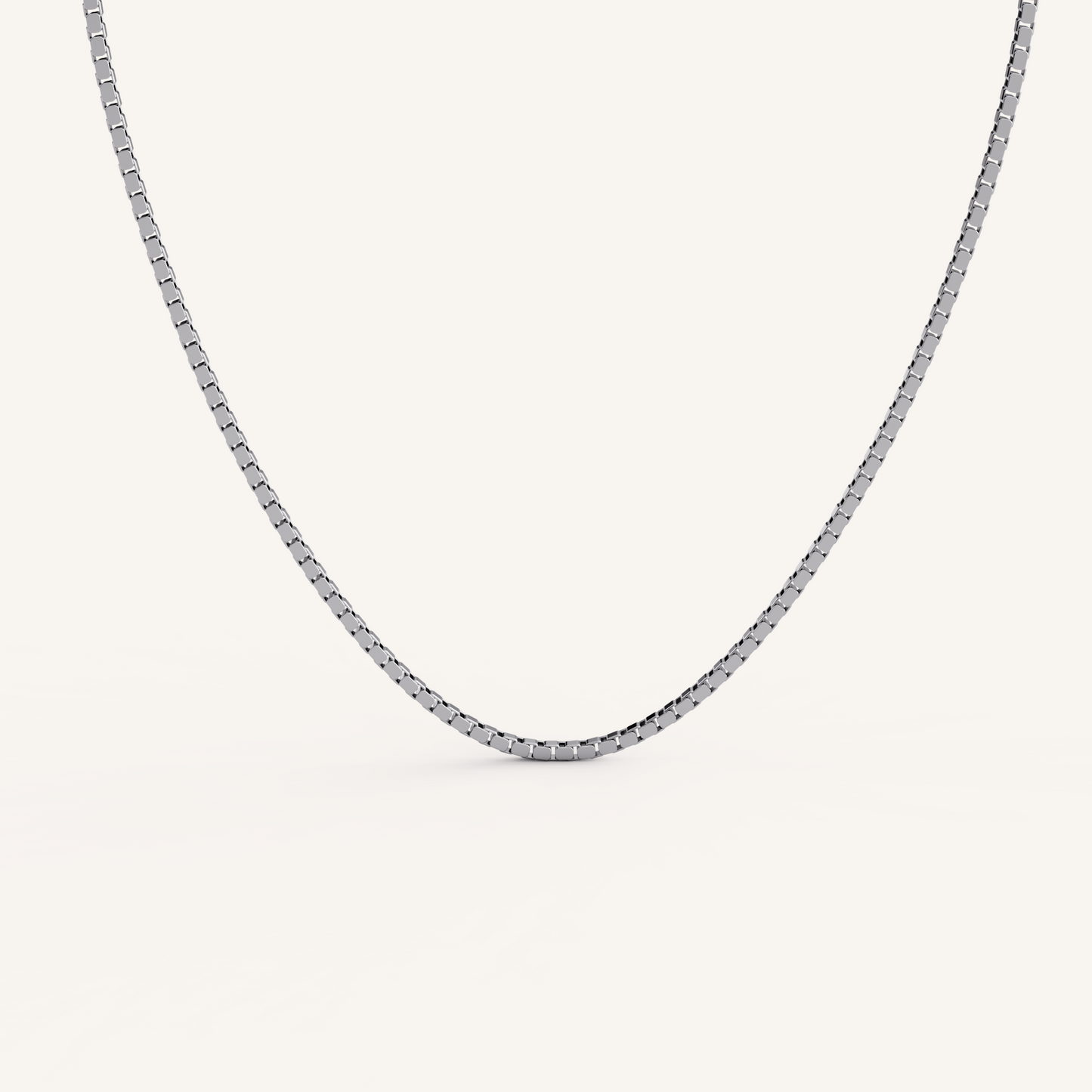 Box Chain - 14K White Gold - 2.5mm - 22 Inch