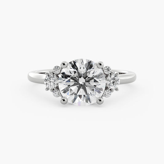 Billie - 14K White Gold - Round - Natural Diamond