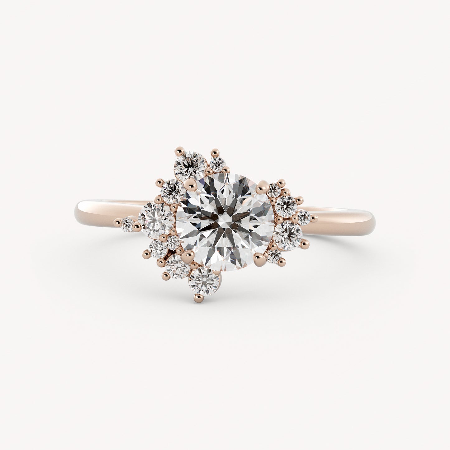 Aries - 14K Rose Gold - Round - Natural Diamond