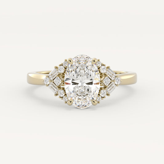 Beckett - 14K Yellow Gold - Natural Diamond - Oval