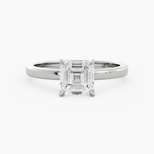 Asher - 14K White Gold - Asscher