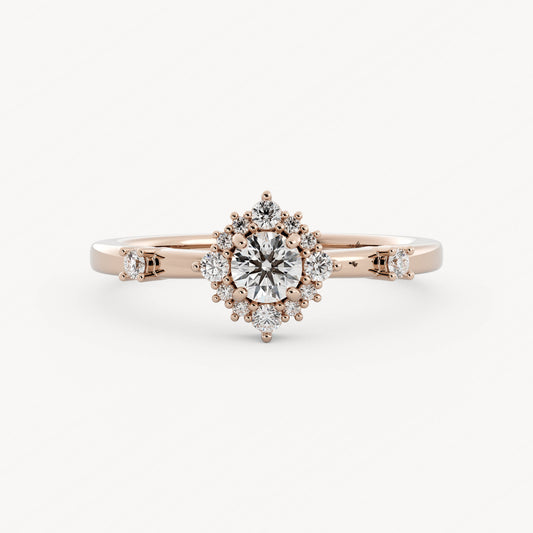 Winnie - 14K Rose Gold - Round - Lab Diamond