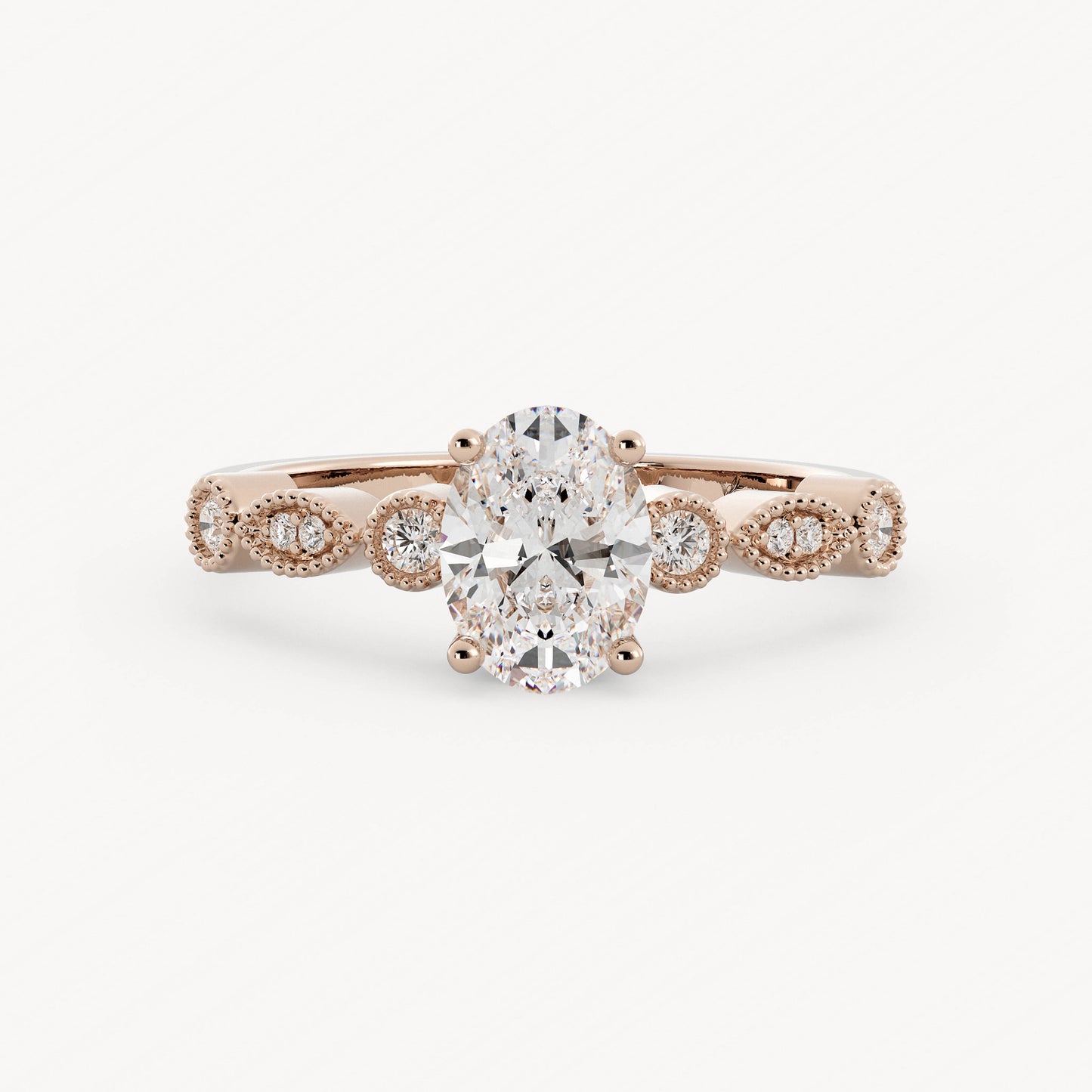 Blake - 14K Rose Gold - Oval - Natural Diamond