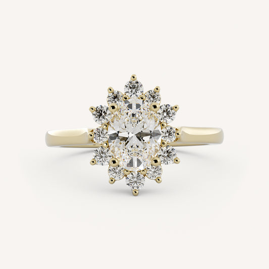 Wren - 14K Yellow Gold - Oval - Lab Diamond