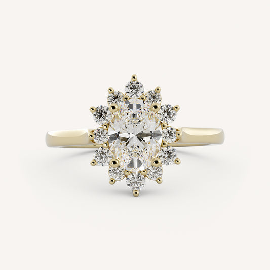 Wren - 14K Yellow Gold - Oval - Lab Diamond