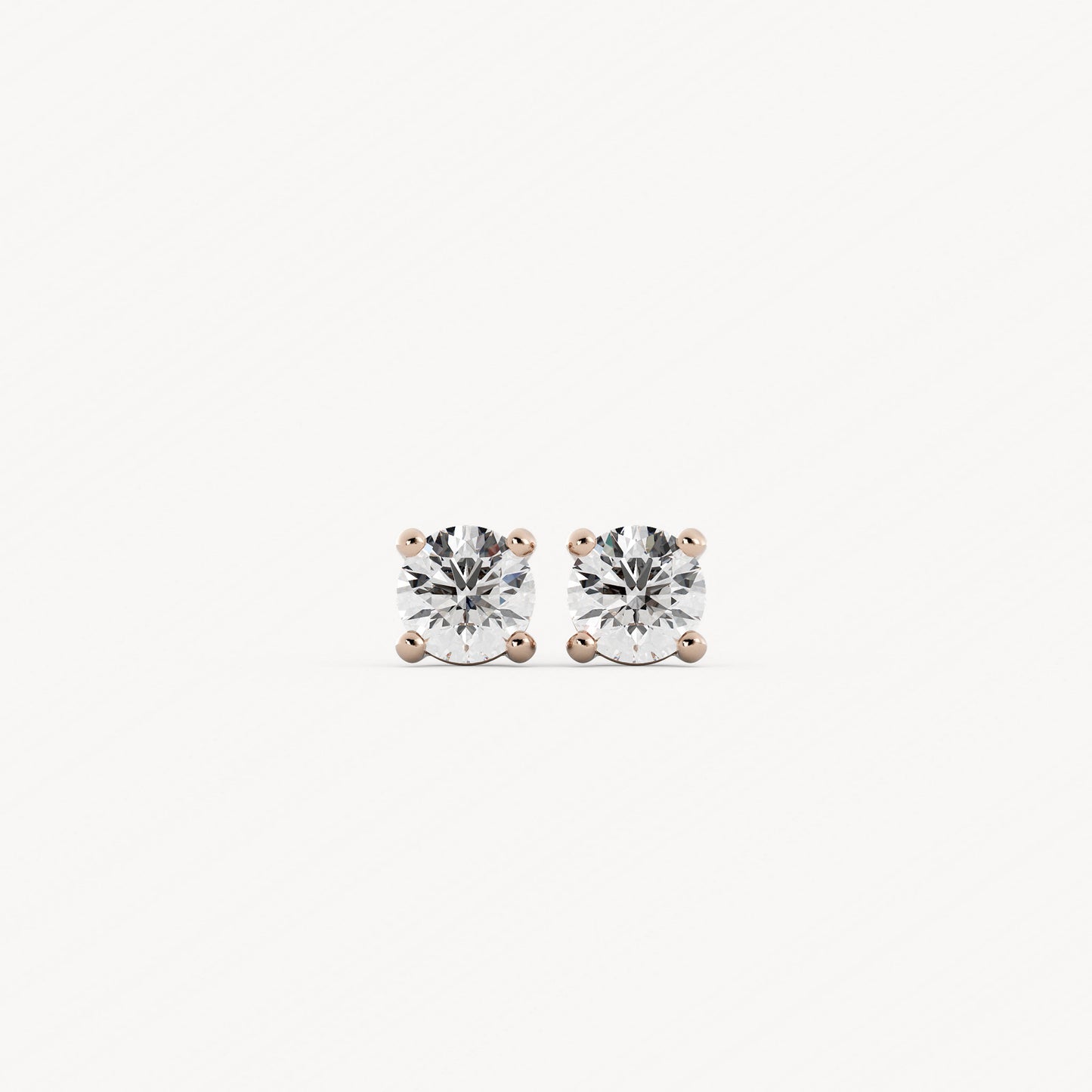 Round Studs - 14K Rose Gold - 1.00 CTW - Lab Diamond