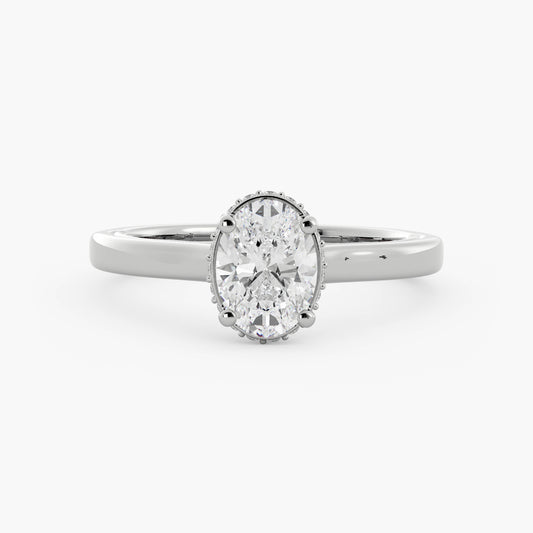 Beth - 14K White Gold - Oval - Lab Diamond