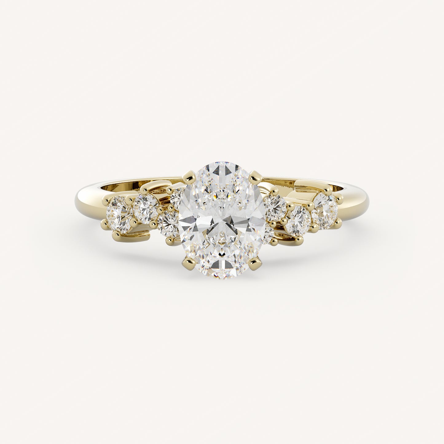 Albie - 14K Yellow Gold - Oval - Natural Diamond