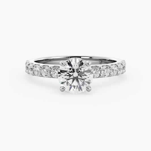 Anna - 14K White Gold - Round - Lab Diamond