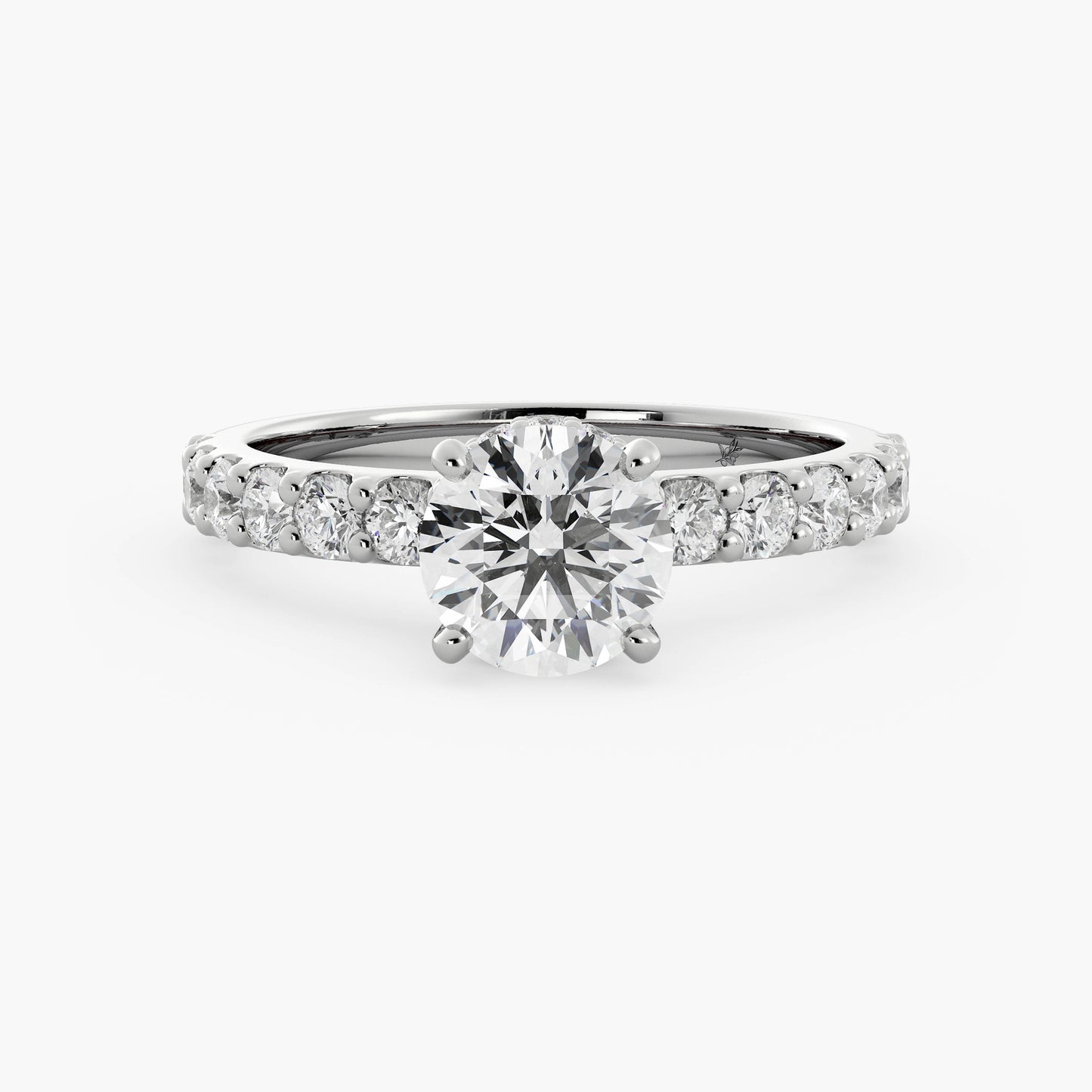 Anna - 14K White Gold - Round - Natural Diamond