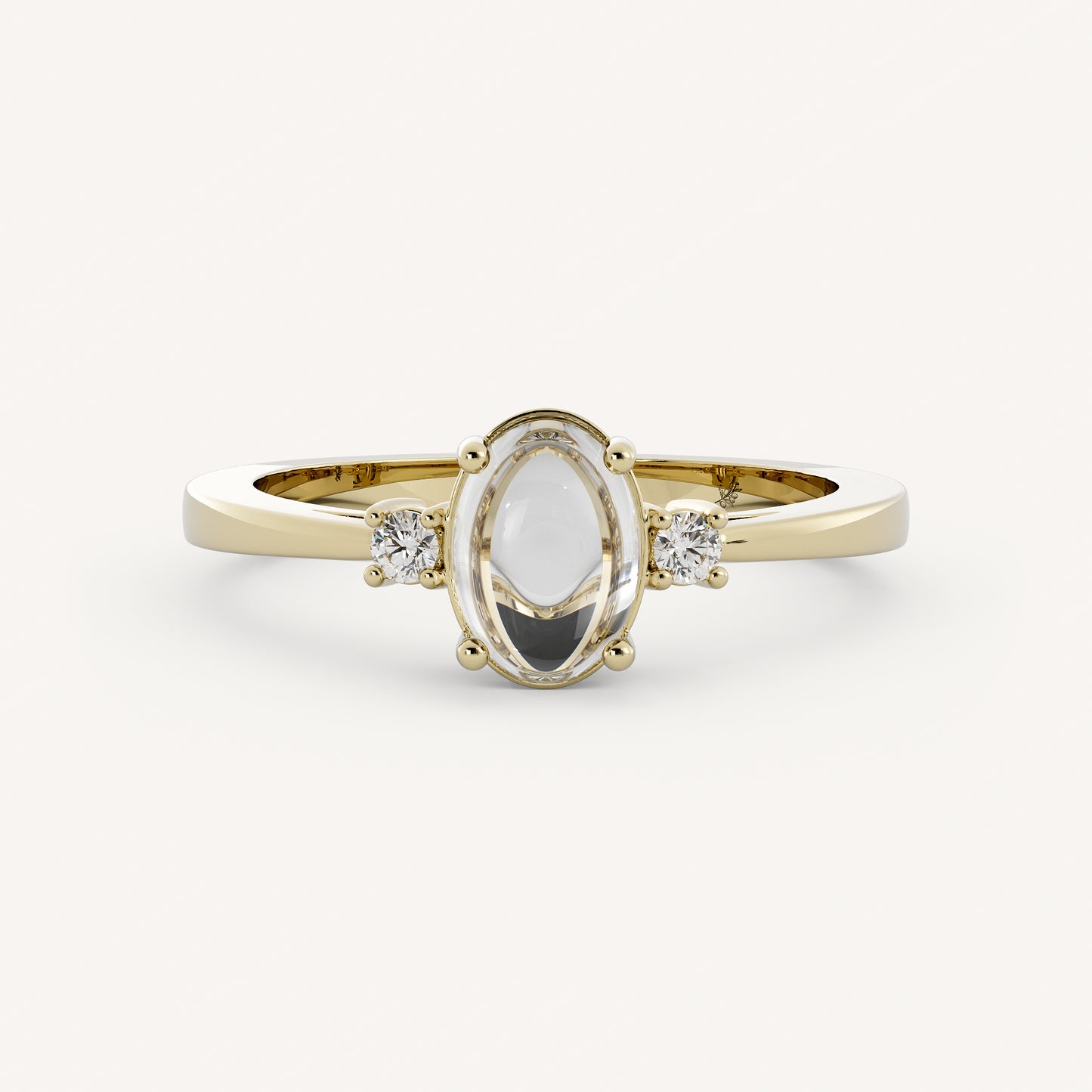 Beverly - 14K Yellow Gold - Oval - Natural Diamond