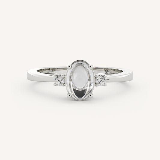 Beverly - 14K White Gold - Oval - Natural Diamond