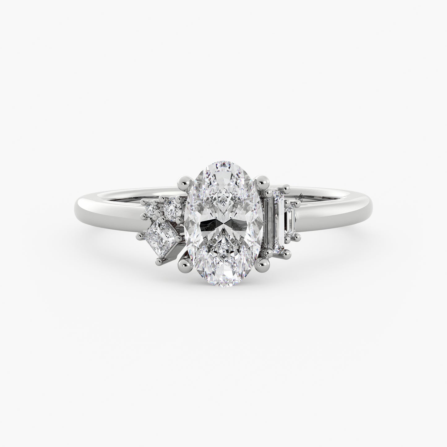 Zara - 14K White Gold - Oval - Natural Diamond