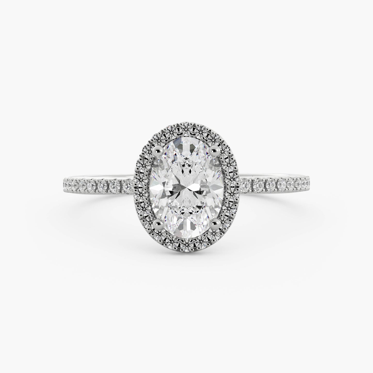 Willow - 14K White Gold - Oval - Lab Diamond