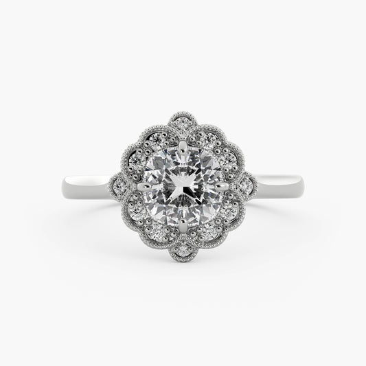 Bloom - 14K White Gold - Cushion - Lab Diamond