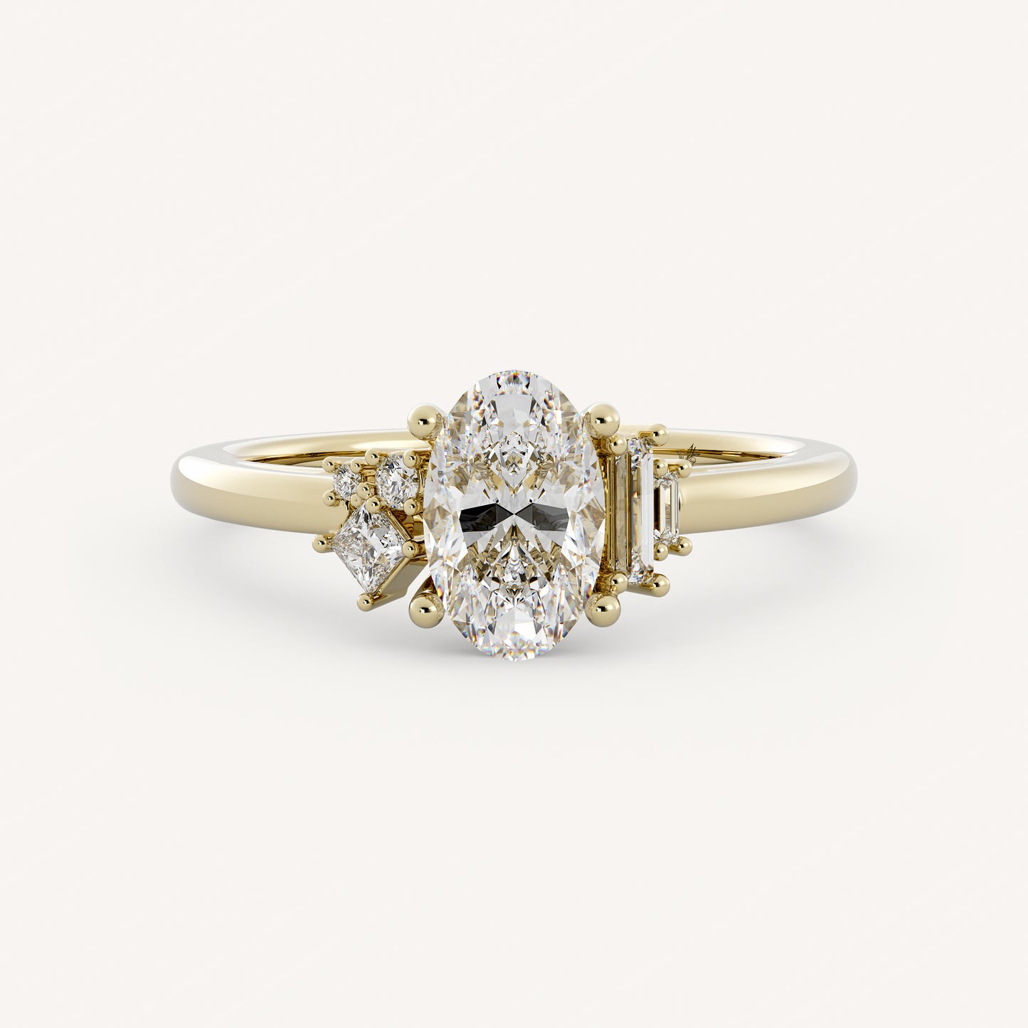 Zara - 14K Yellow Gold - Oval - Lab Diamond