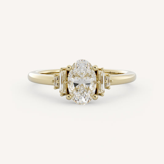 Zoie - 14K Yellow Gold - Oval - Lab Diamond