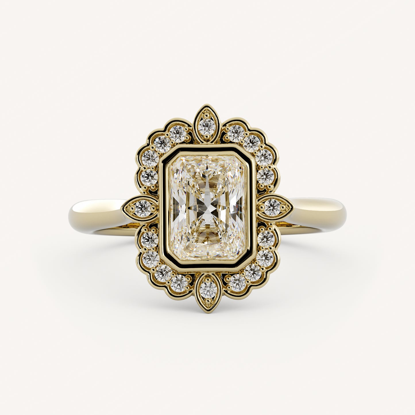 Avens - 14K Yellow Gold - Radiant - Natural Diamond