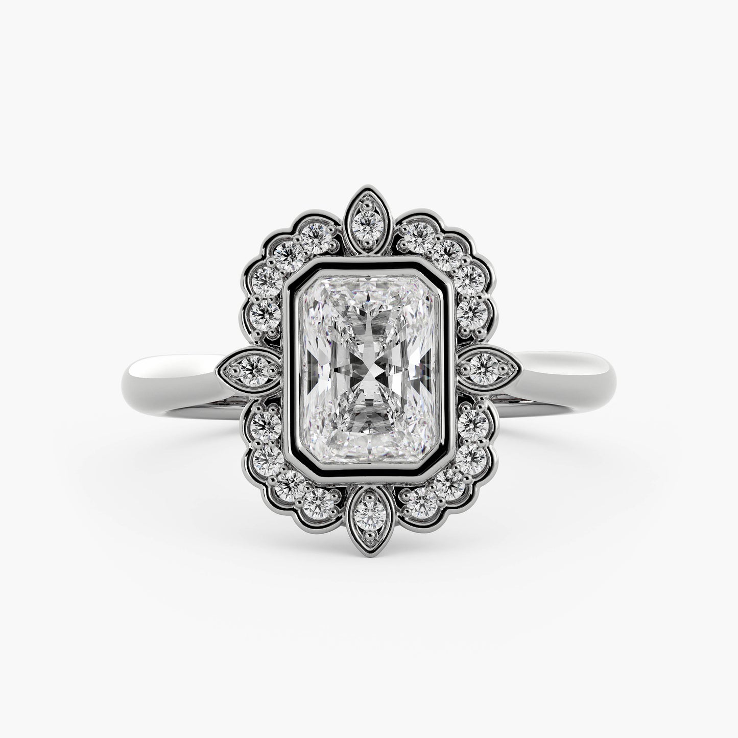 Avens - 14K White Gold - Radiant - Natural Diamond