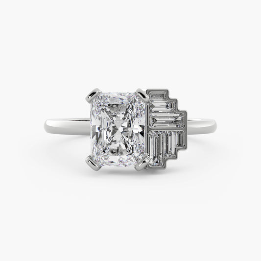 Ames - 14K White Gold - Radiant - Natural Diamond