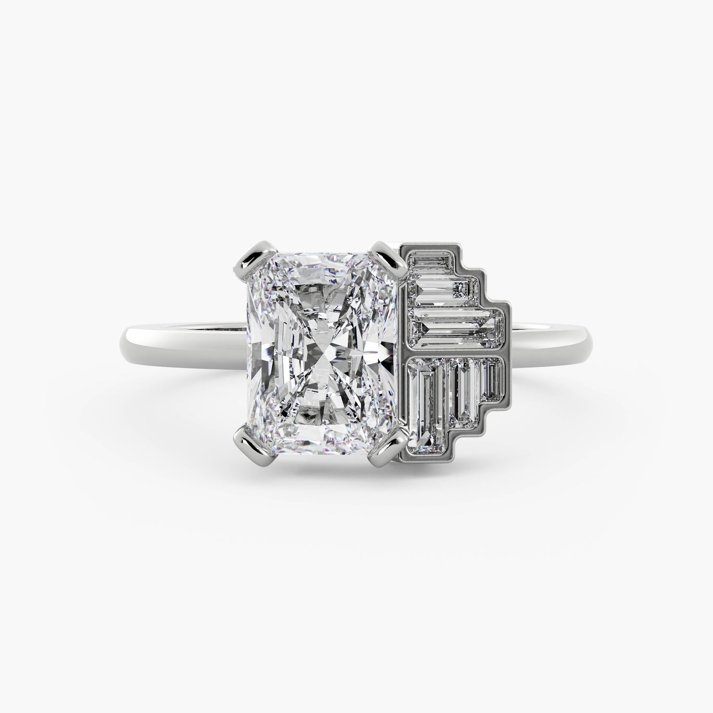 Ames - 14K White Gold - Radiant - Lab Diamond