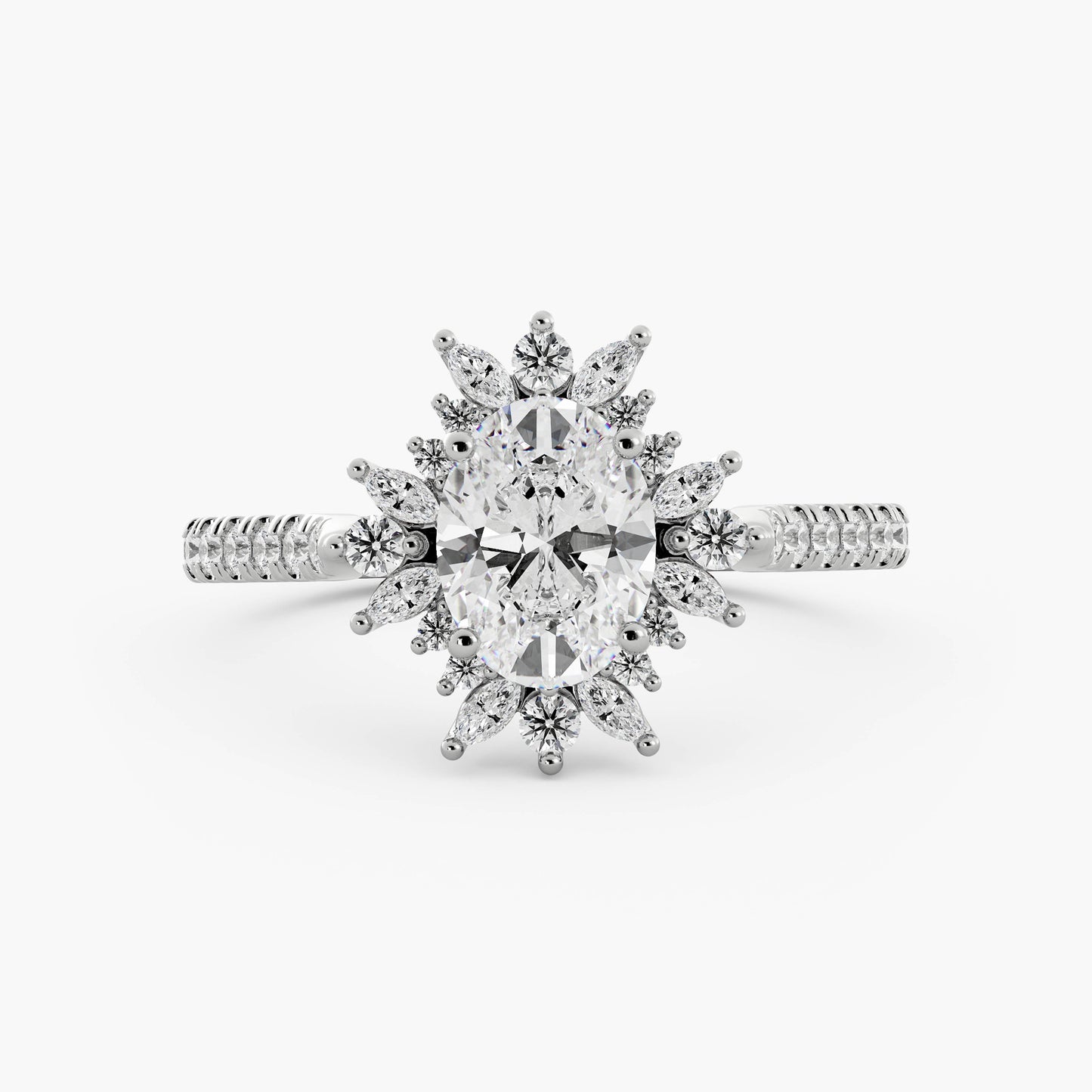 Belle - 14K White Gold - Oval - Lab Diamond