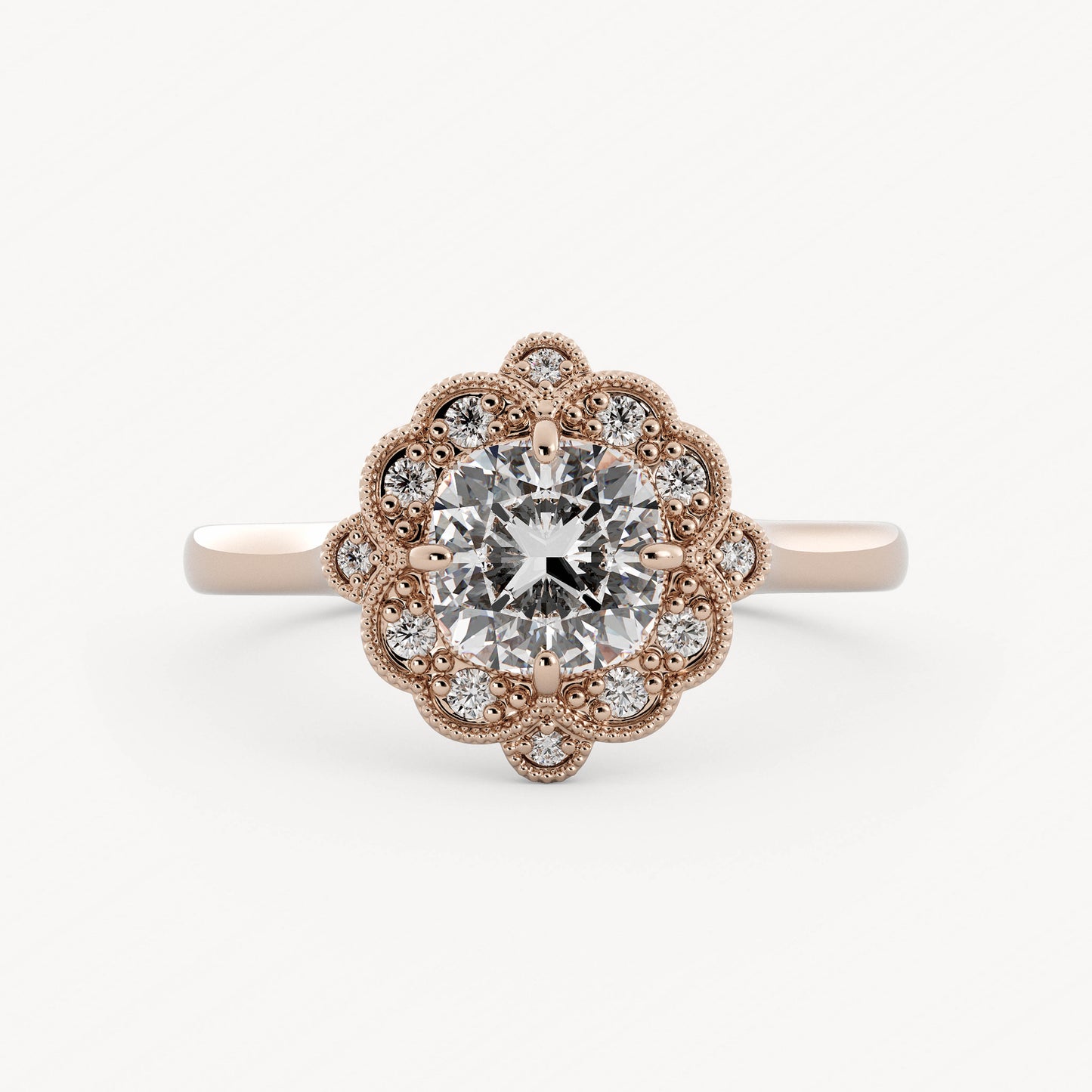 Bloom - 14K Rose Gold - Cushion - Lab Diamond