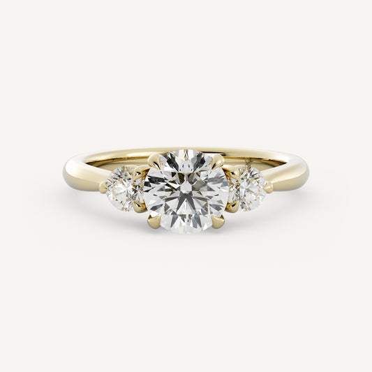 Abby - 14K Yellow Gold - Round - Moissanite