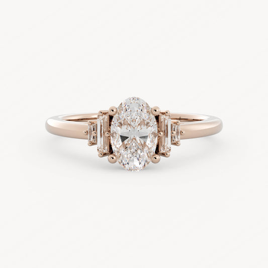 Zoie - 14K Rose Gold - Oval - Lab Diamond